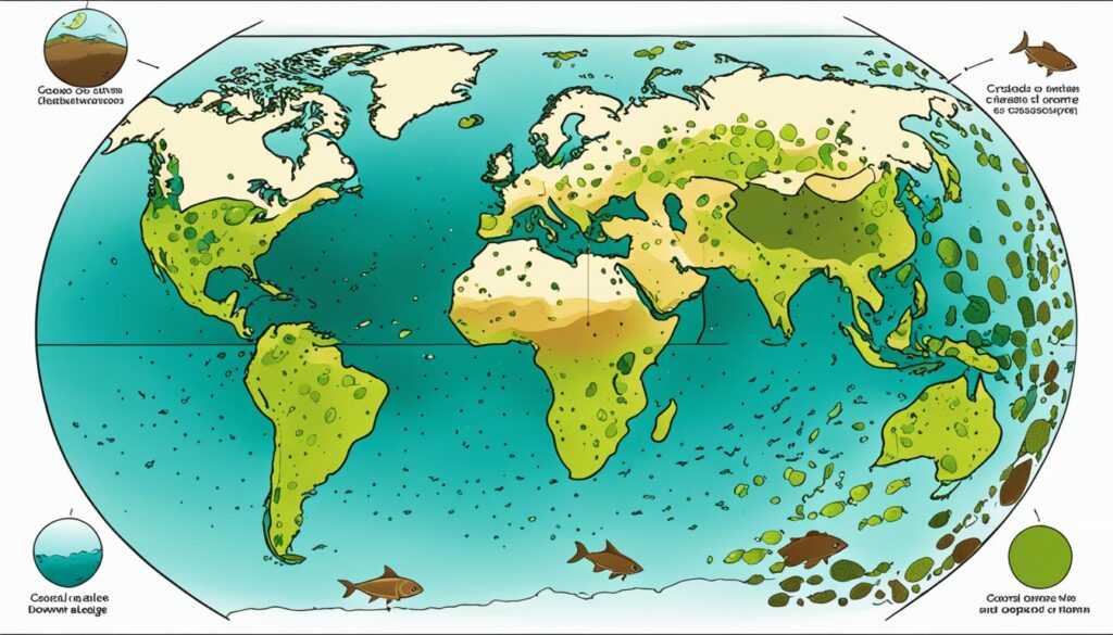 Distribuição geográfica das algas marrons